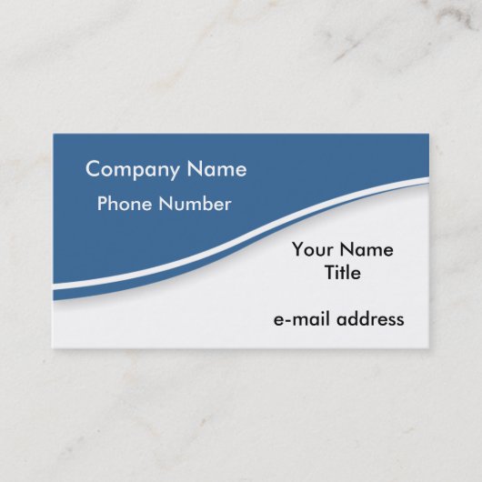 モダンな波の切り出しの濃紺の白 名刺 (正面)