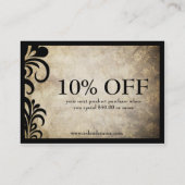 モダンな洗練されたサロンのギフト券 割引カード (裏面)