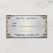 モダンな洗練された金ゴールドデザイナーサロン 予約カード (裏面)