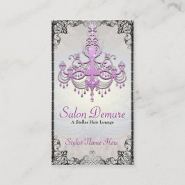 モダンな洗練された銀製の紫色デザイナーサロン 予約カード