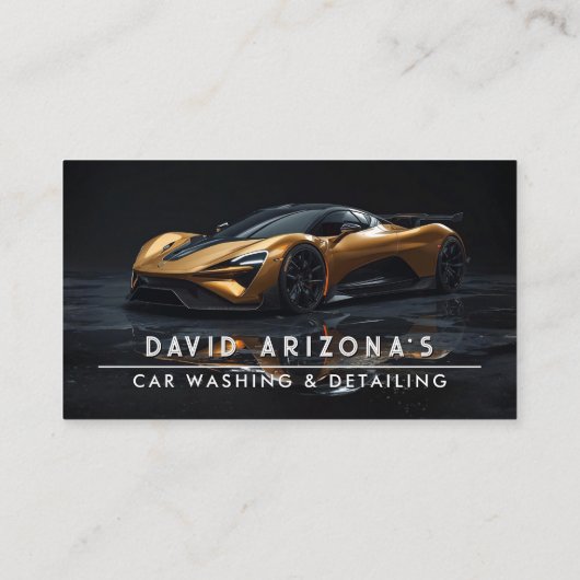モダンな洗車と車の詳細な清掃のための圧力洗浄 名刺 (裏面)