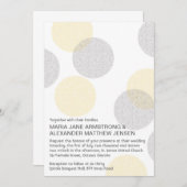 モダンな活版印刷スタイルの円形結婚式招待状 招待状 (正面/裏面)