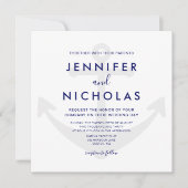 モダンな海の錨 結婚式招待状 招待状 (正面)