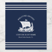 モダンな海事カスタムボート名と船のロゴ ワインラベル (シングルラベル)