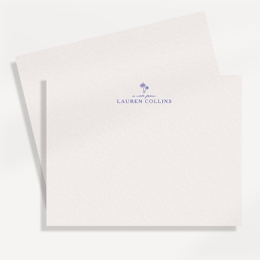 モダンな海岸のヤシの木のデザインの便箋カード 招待状