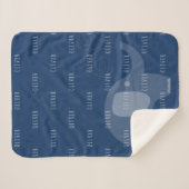 モダンな海軍象のパーソナライズな一流の男の子 シェルパブランケット (正面(横))