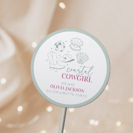 モダンな海辺のカウガールコーストバチェロレッテパーティー ラウンドシール