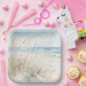 モダンな海辺の水彩画 ブライダルシャワーのおもてなし ペーパープレート (パーティー)