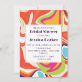 モダンな液体大理石ユニークな結婚前お茶会 招待状 (正面)