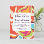 モダンな液体大理石ユニークな結婚前お茶会 招待状 (スタンド正面)