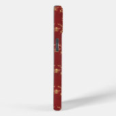 モダンな深紅と金の蜂のリースグリッドの信仰 Case-Mate iPhoneケース (裏面 / 右)