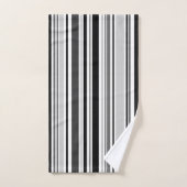 モダンな混合された灰色、黒い、白のストライプタオルセット バスタオルセット (ハンドタオル)