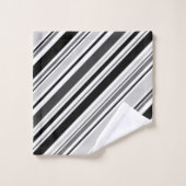 モダンな混合された灰色、黒い、白のストライプタオルセット バスタオルセット (ウォッシュタオル)