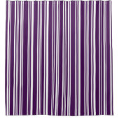 モダンな混合された紫色および白のストライプ シャワーカーテン (正面)