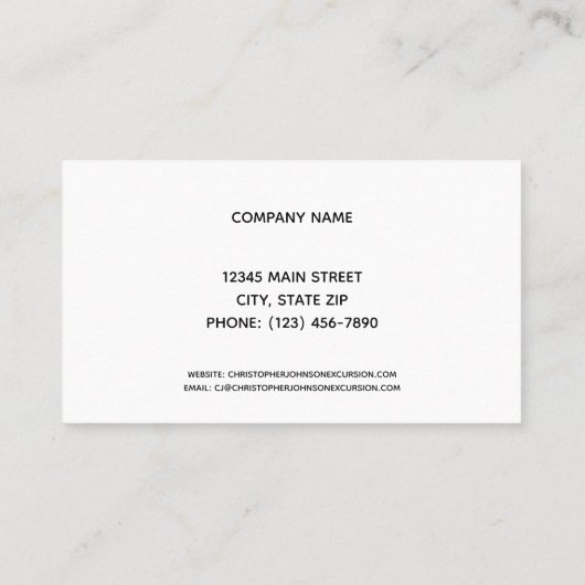 モダンな添乗員の探検家の旅行代理店のカスタム 名刺 (裏面)