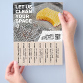 モダンな清掃サービスのはがき チラシ (手)