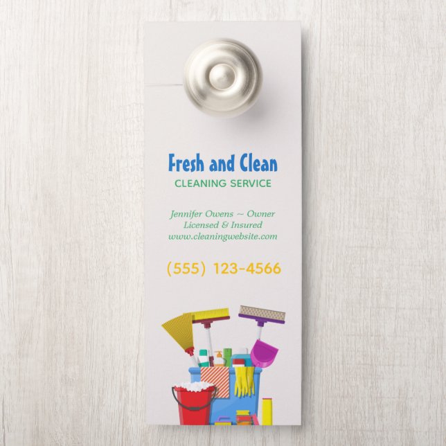 モダンな清掃用バケツ ハウスキーピングサービス ドアノブサイン (ノブ)