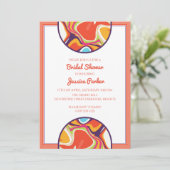 モダンな渦巻き大理石の液体 ブライダルシャワー 招待状 (スタンド正面)