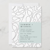 モダンな渦巻き背景ボックス 緑 現代的 招待状 (正面)