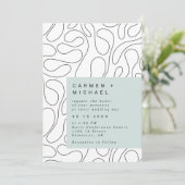 モダンな渦巻き背景ボックス 緑 現代的 招待状 (スタンド正面)