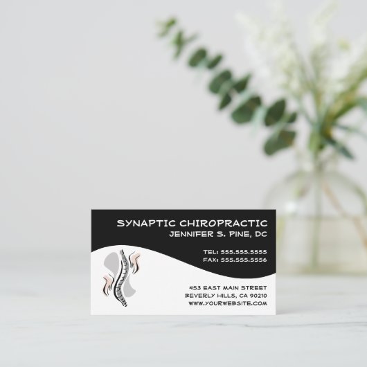 モダンな渦巻のカイロプラクティックの名刺 名刺 (スタンド正面)