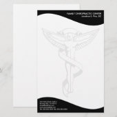 モダンな渦巻のカイロプラクティックの紋章の文房具 便箋 (正面/裏面)