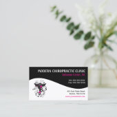 モダンな渦巻のフェミニンなカイロプラクティックの名刺 名刺 (スタンド正面)
