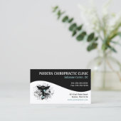 モダンな渦巻のフェミニンなカイロプラクティックの名刺 名刺 (スタンド正面)