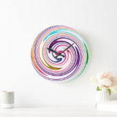 モダンな渦巻の抽象美術#2 ラージ壁時計 (ホーム)