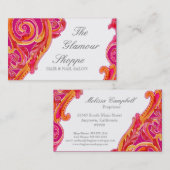 モダンな渦巻の華麗さの名刺の蜜柑のピンク 名刺 (正面/裏面)