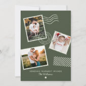 モダンな温かい家族の写真 かわいいスタンプ シーズンカード (正面)