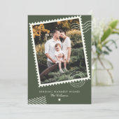 モダンな温かい家族の写真 かわいいスタンプ シーズンカード (スタンド正面)