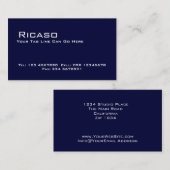 モダンな濃紺および白い 名刺 (正面/裏面)