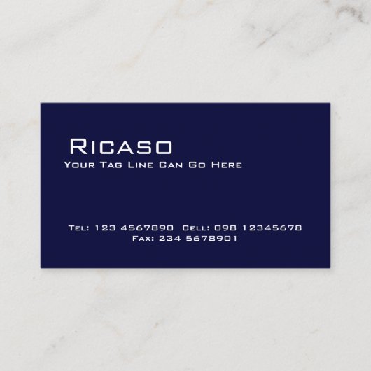 モダンな濃紺および白い 名刺 (正面)