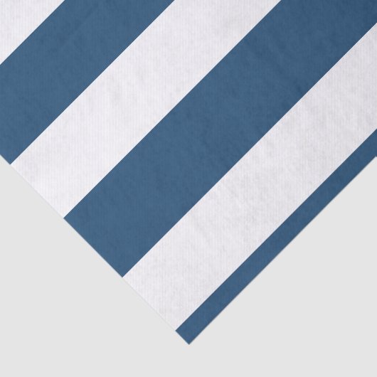 モダンな濃紺の白のストライプパターン 薄葉紙 (詳細)