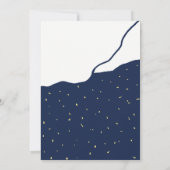 モダンな濃紺山の黄色い点の結婚 招待状 (裏面)