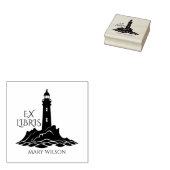 モダンな灯台エクスリブリス図書館カスタム ラバースタンプ (押印)