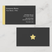 モダンな灰色および黄色 名刺 (正面/裏面)