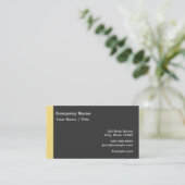 モダンな灰色および黄色 名刺 (スタンド正面)