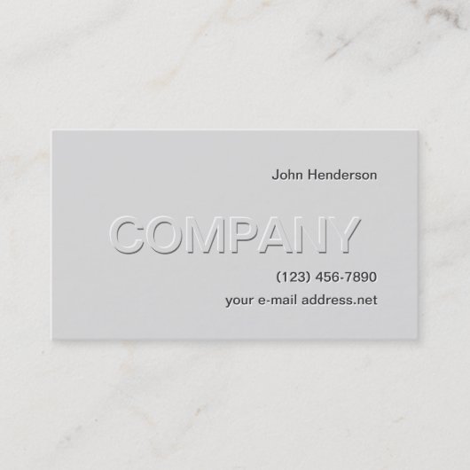 モダンな灰色のエンボス 名刺 (正面)