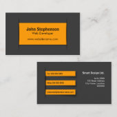 モダンな灰色のオレンジ 名刺 (正面/裏面)