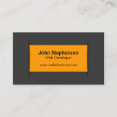 モダンな灰色のオレンジ 名刺 (正面)