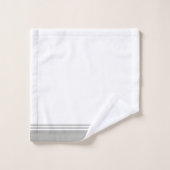 モダンな灰色のストライプのなデザイン バスタオルセット (ウォッシュタオル)