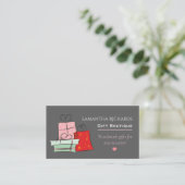 モダンな灰色のピンクのギフトはブティックの店を小売りします 名刺 (スタンド正面)