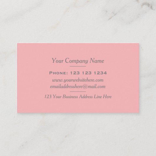 モダンな灰色のピンクのギフトはブティックの店を小売りします 名刺 (裏面)