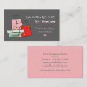 モダンな灰色のピンクのギフトはブティックの店を小売りします 名刺 (正面/裏面)