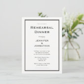 モダンな灰色のボーダーリハーサルの夕食の招待状 招待状 (スタンド正面)
