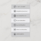 モダンな灰色のロゴ社会的な媒体の名刺 名刺 (裏面)