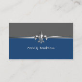 モダンな灰色の青い（紋章の）フラ・ダ・リ 名刺 (裏面)