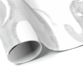 モダンな灰色白の水彩画の手塗り象 ラッピングペーパー (ロールコーナー)